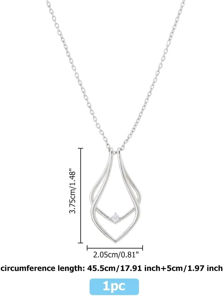 Ring Holder Necklaces 17.91 inch Wedding Ring Keeper Necklace Engagement Ring Saver Pendants for Women Ladies Wife