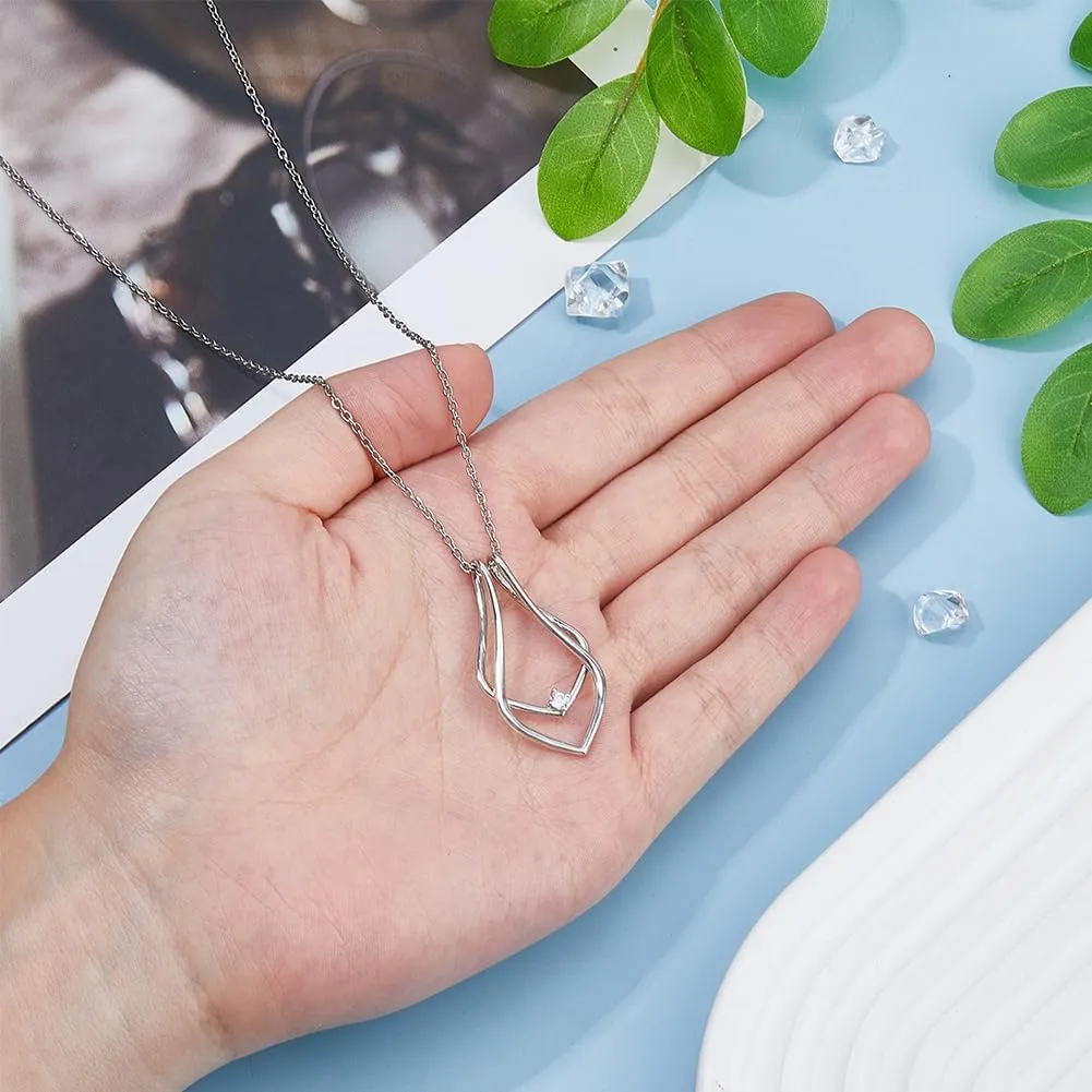 Ring Holder Necklaces 17.91 inch Wedding Ring Keeper Necklace Engagement Ring Saver Pendants for Women Ladies Wife
