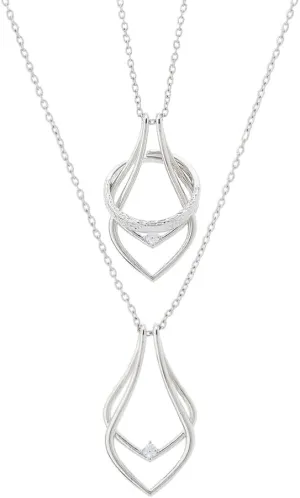 Ring Holder Necklaces 17.91 inch Wedding Ring Keeper Necklace Engagement Ring Saver Pendants for Women Ladies Wife