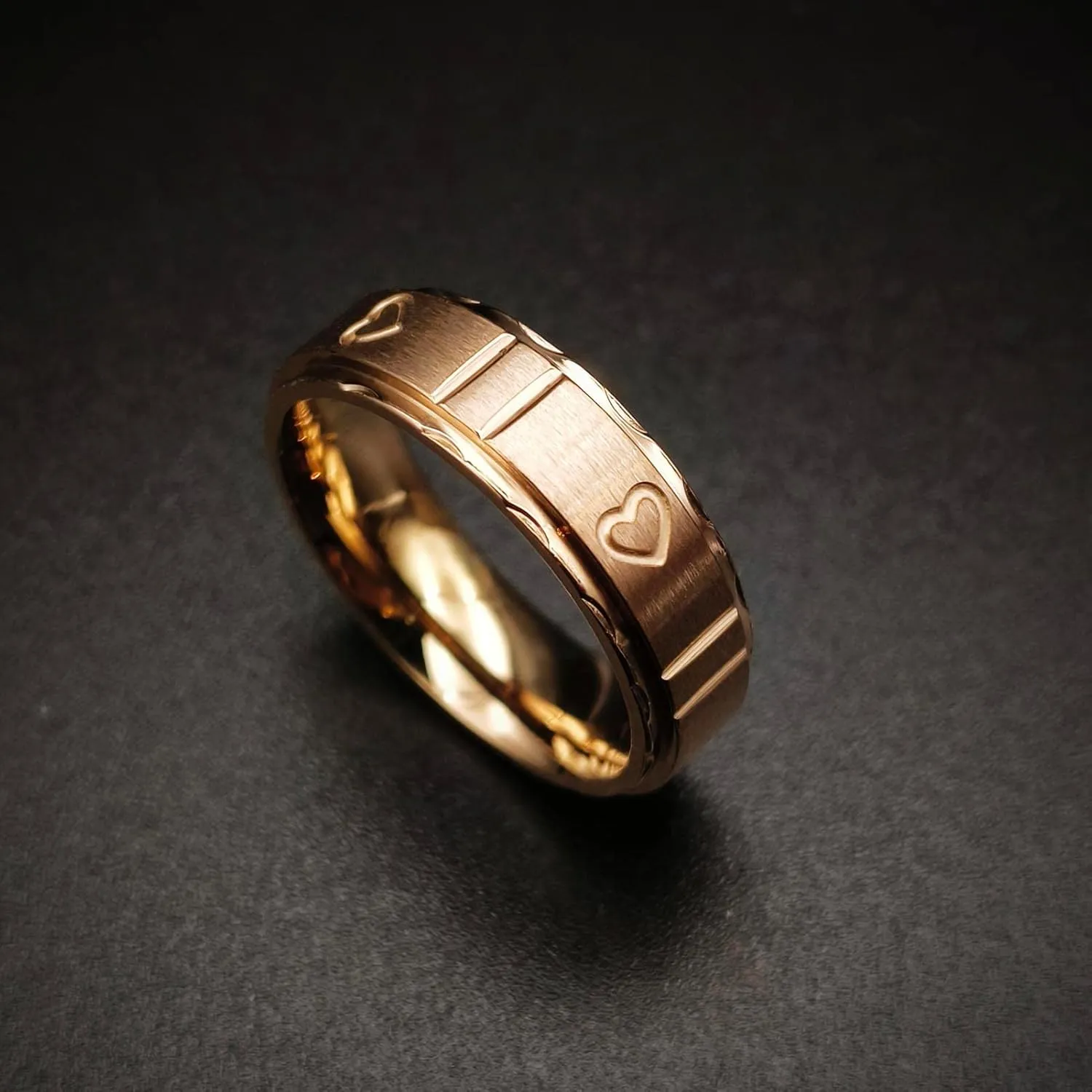 ringheart Matching Rings His and Her Rings Couple Rings Titanium Steel Wedding Band Heart Wedding Ring