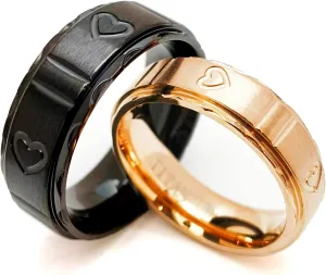 ringheart Matching Rings His and Her Rings Couple Rings Titanium Steel Wedding Band Heart Wedding Ring