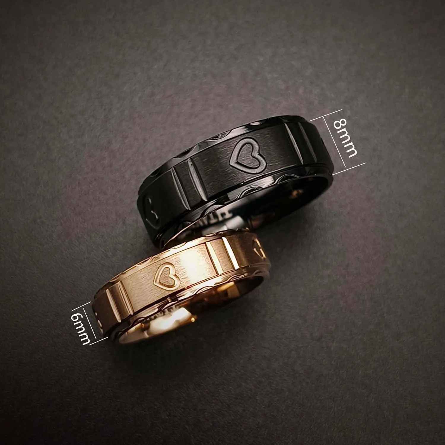 ringheart Matching Rings His and Her Rings Couple Rings Titanium Steel Wedding Band Heart Wedding Ring