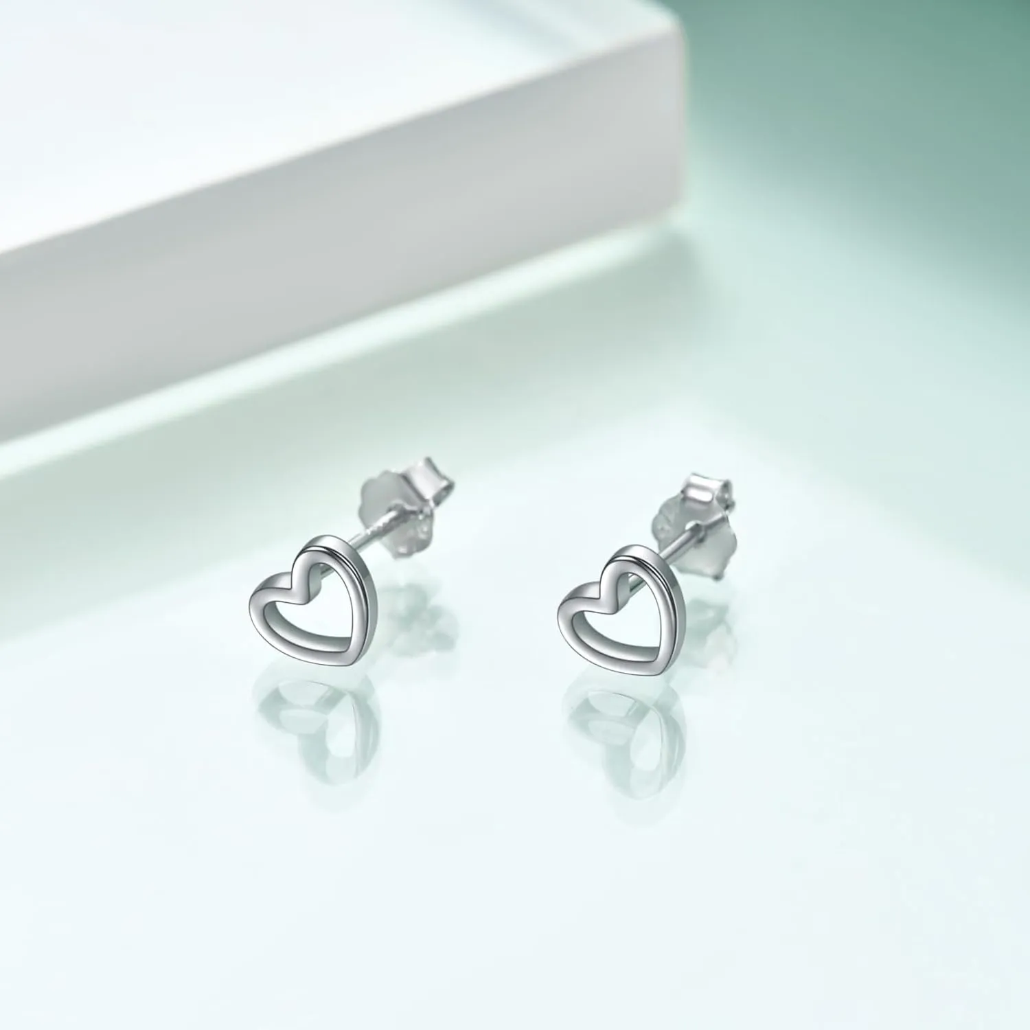 Rnivida 925 Sterling Silver Tiny Star/Crescent Moon/Petite Heart Stud Earrings for Women,Small Cut Out Star Earrings | Dainty Mini Moon Earrings for Cartilage Piercing
