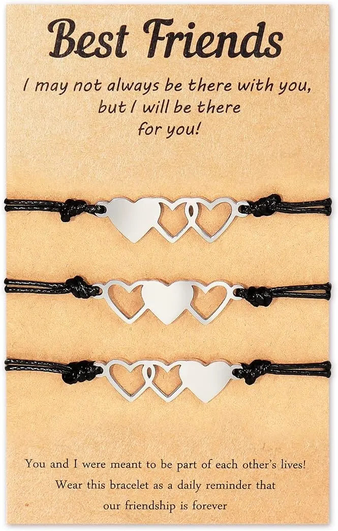 Roe Dolph Friendship Bracelets for Women String Butterfly Best Friend Bracelets for 2/3/4/5 Long Distance Matching Heart Bracelets for Best Friends Bff Bracelets for Best Friend Birthday Gifts