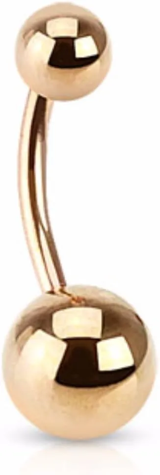 Rose Gold IP Over 316L Surgical Steel Basic WildKlass Navel Ring (Sold by Piece)