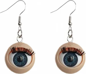 ROSTIVO Halloween Earrings for Women Awful Blinking Doll Eyeball Earrings Weird Lightweight Dangle Earrings Cute Fun Earrings