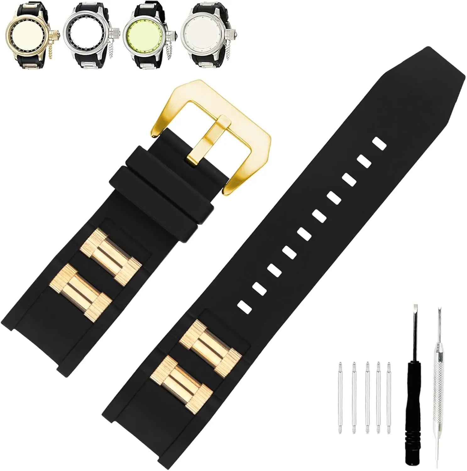 Rubber 26mm 1959 Watch Bands Compatible Fit for Invicta Russian Diver 1959 1201 1805 1845 Replacement Silicone Strap Wirstband for Men and Women Waterproof Bracelet Watch accessories