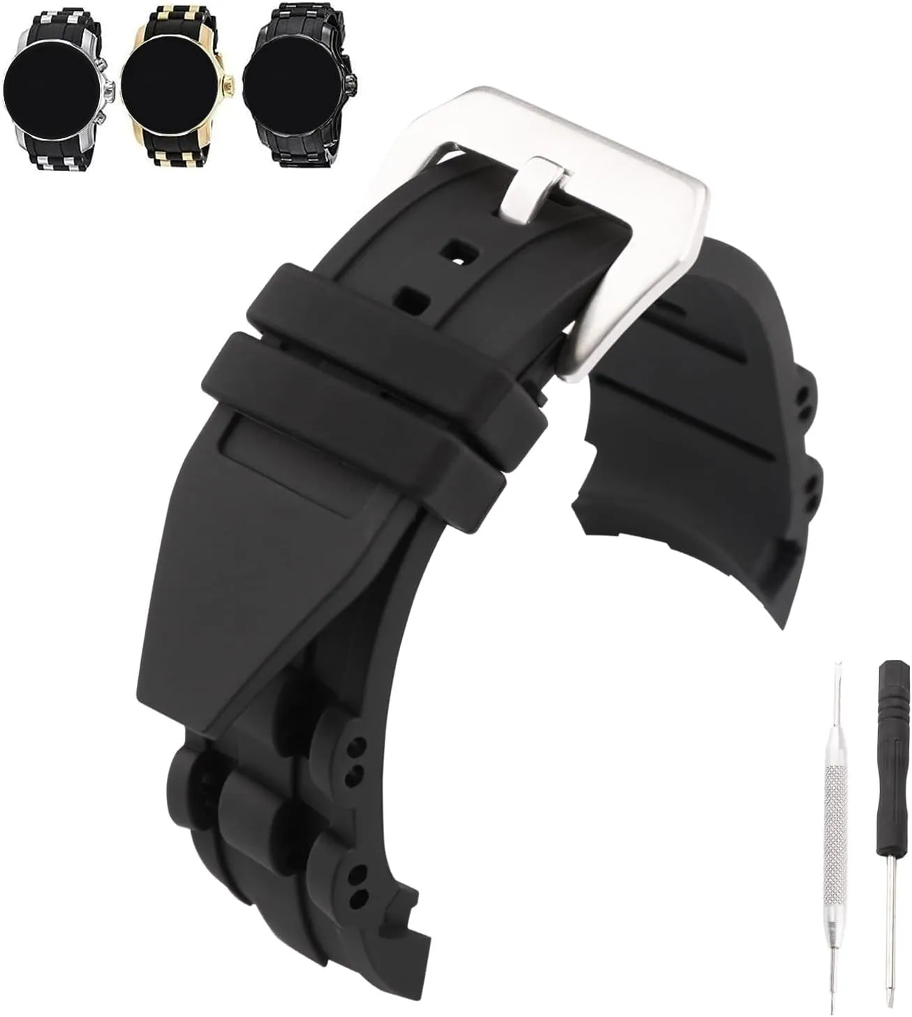 Rubber 26MM 6977 6981 Watch Bands Compatible Fit for Invicta Pro Diver 6977 6981 6983 6985 6995 21930 90082 17887 22309 Replacement Silicone Strap Wirstband for Men and Women Waterproof Bracelet Watch accessories