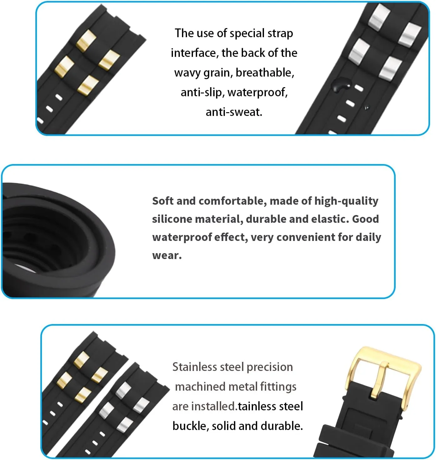 Rubber 26MM Watch Bands Compatible Fit for Invicta Pro Diver 6977 6981 6983 6985 6995 21930 90082 Silicone Strap Wirstband for Men and Women Waterproof Bracelet Watch accessories with Stainless Steel Insert
