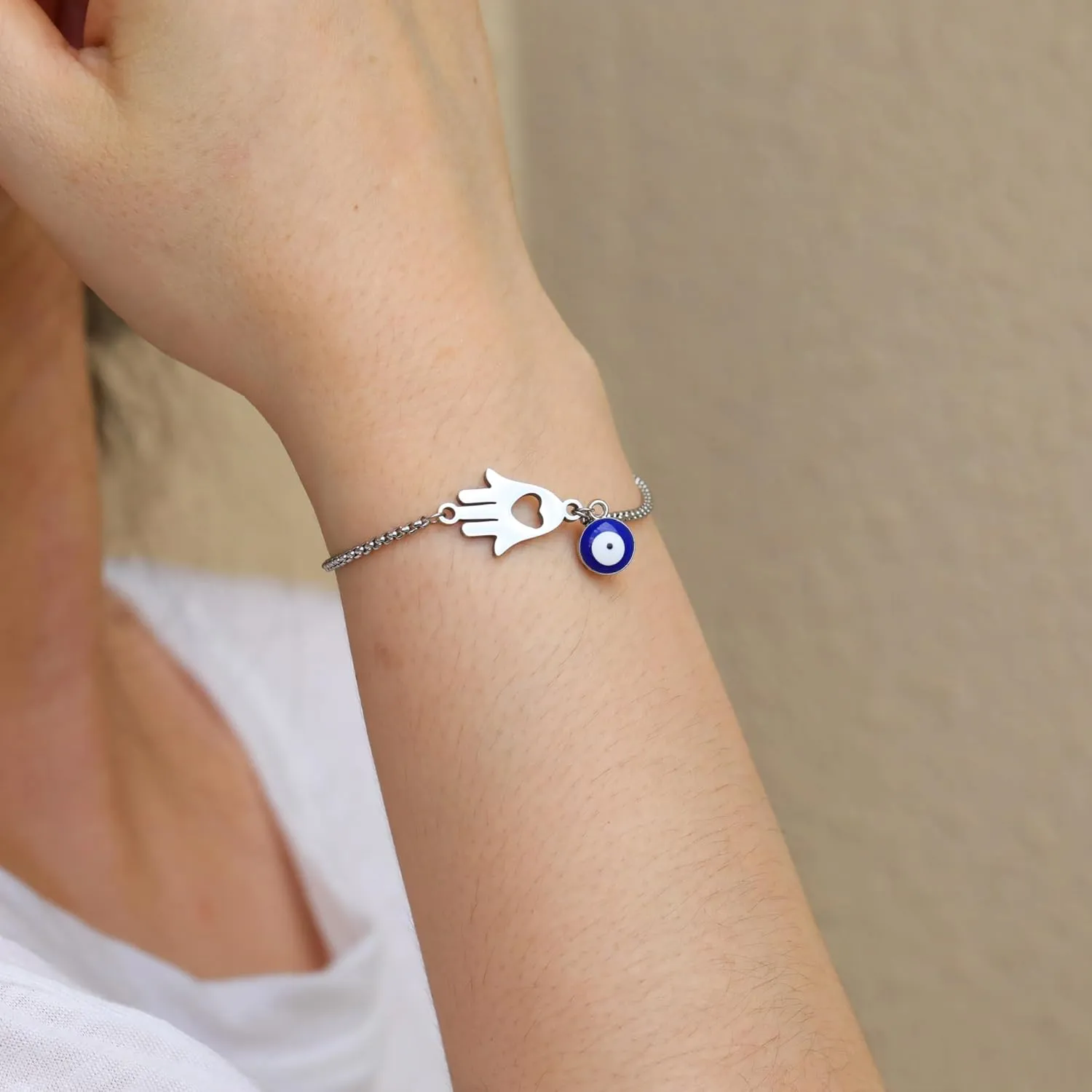 RZKING Bracelets For Women, Evil Eye Sun Moon Wave Charm Bracelets For Women, Friendship Bracelets, Gifts For Sister, Birthday, Thank You, Inspirational Gifts For Women