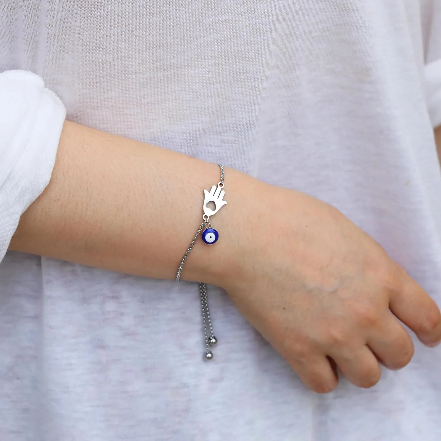 RZKING Bracelets For Women, Evil Eye Sun Moon Wave Charm Bracelets For Women, Friendship Bracelets, Gifts For Sister, Birthday, Thank You, Inspirational Gifts For Women