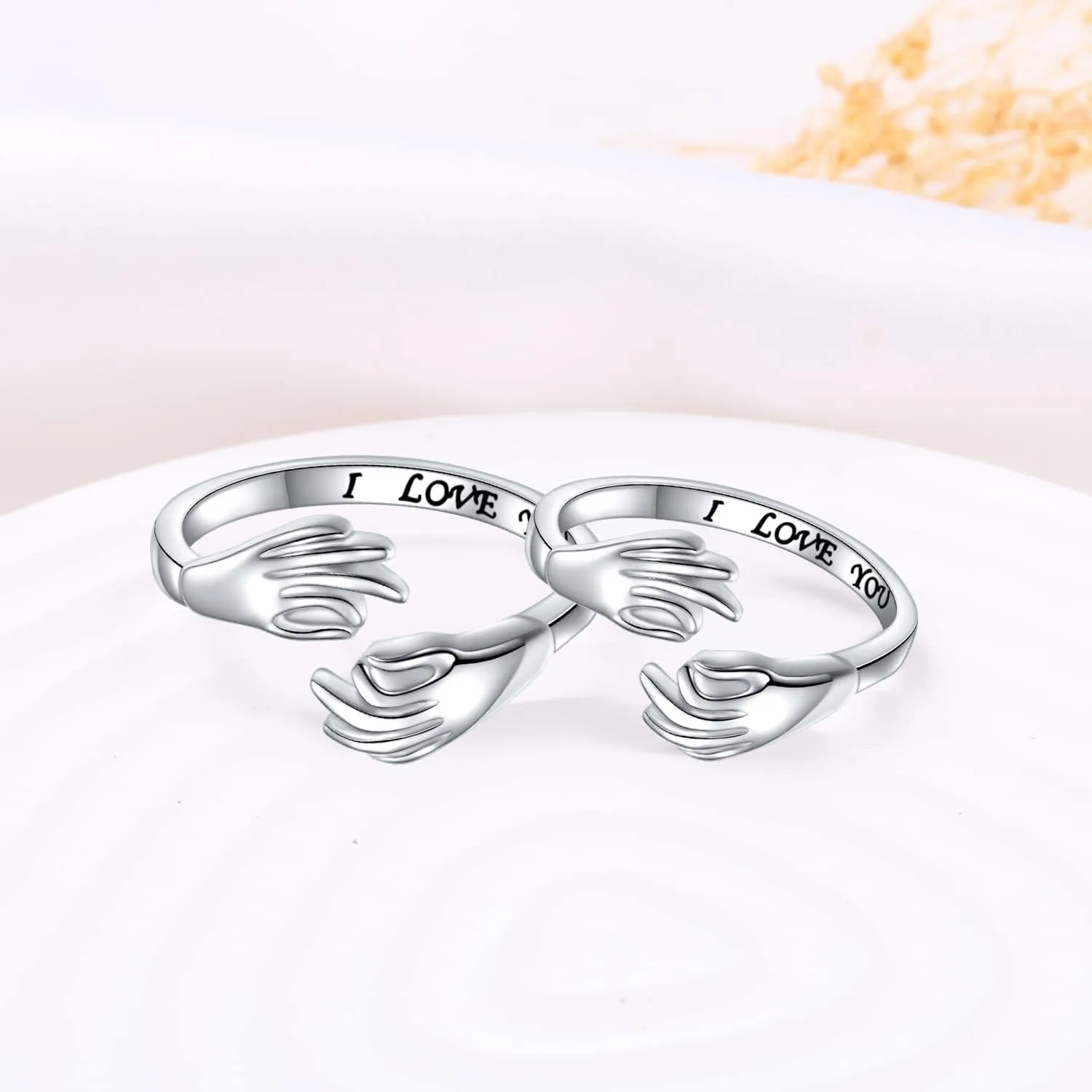 S925 Sterling Silver Rings for Women, Snake/Rose Flower/Leaf /I am enough/Elephant/Crescent Moon and Star/Natural Moonstone/Gothic Black Skull/Couple Inspirational Band Rings Adjustable Size Ring Birthday Christmas Gifts for Women