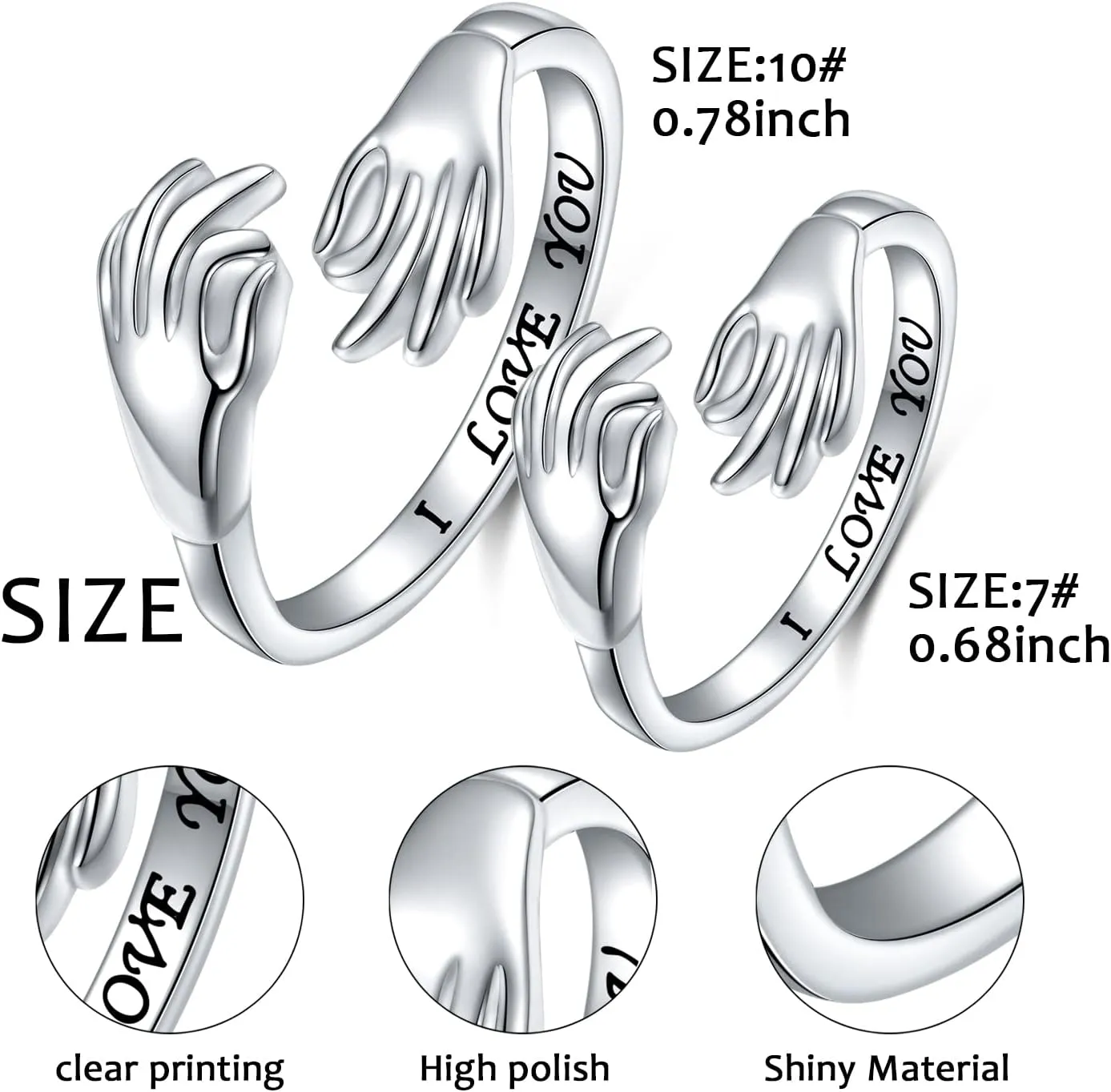 S925 Sterling Silver Rings for Women, Snake/Rose Flower/Leaf /I am enough/Elephant/Crescent Moon and Star/Natural Moonstone/Gothic Black Skull/Couple Inspirational Band Rings Adjustable Size Ring Birthday Christmas Gifts for Women