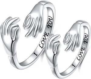 S925 Sterling Silver Rings for Women, Snake/Rose Flower/Leaf /I am enough/Elephant/Crescent Moon and Star/Natural Moonstone/Gothic Black Skull/Couple Inspirational Band Rings Adjustable Size Ring Birthday Christmas Gifts for Women