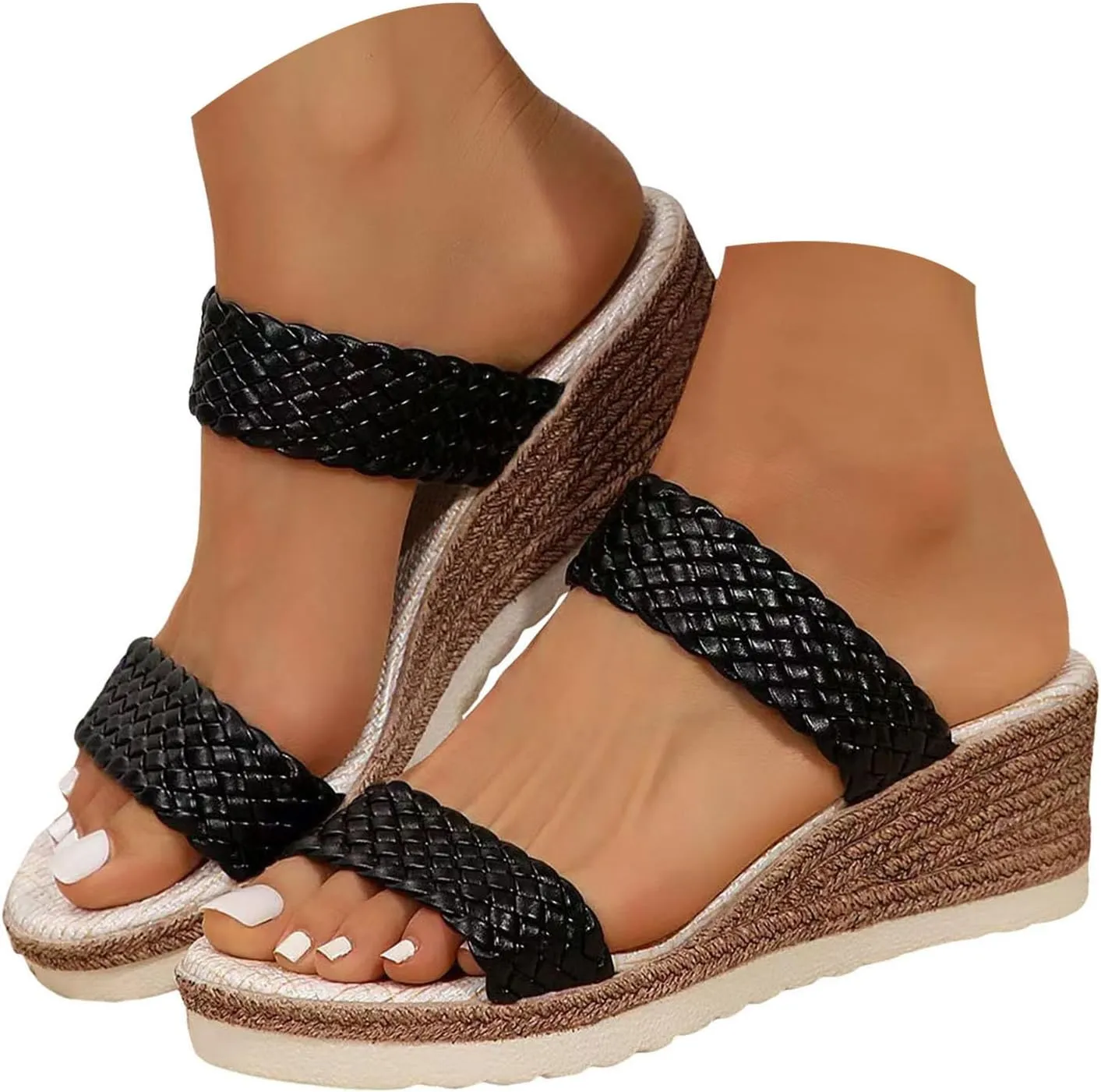 Sandals for Women 2025 Womens Espadrilles Wedges Sandals Ethnic Platform Open Toe Sandal Summer Dress Shoes