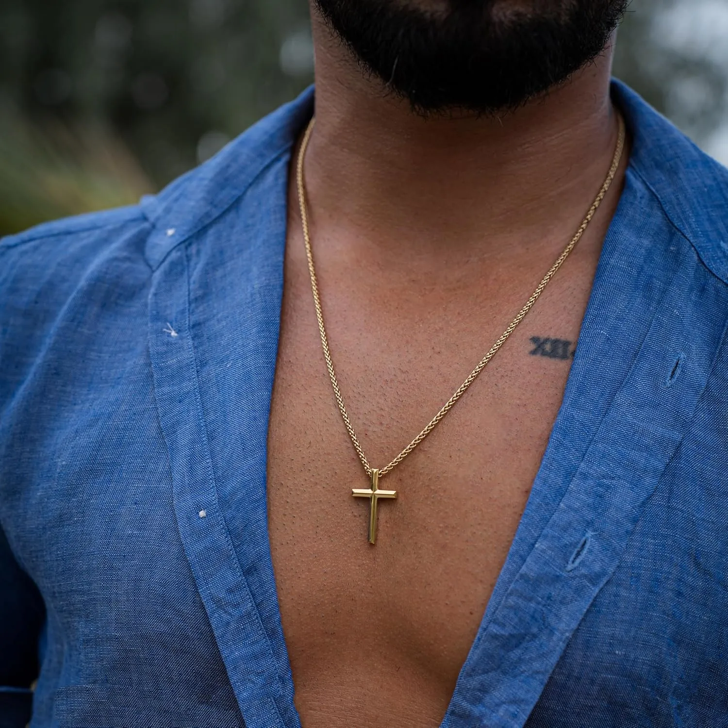 SERASAR Premium Necklace Men [Trust] | Stainless 316L Surgical Steel | Waterproof | Solid Chain | Secure Clasp | Three Colors | Jewelry Box Included