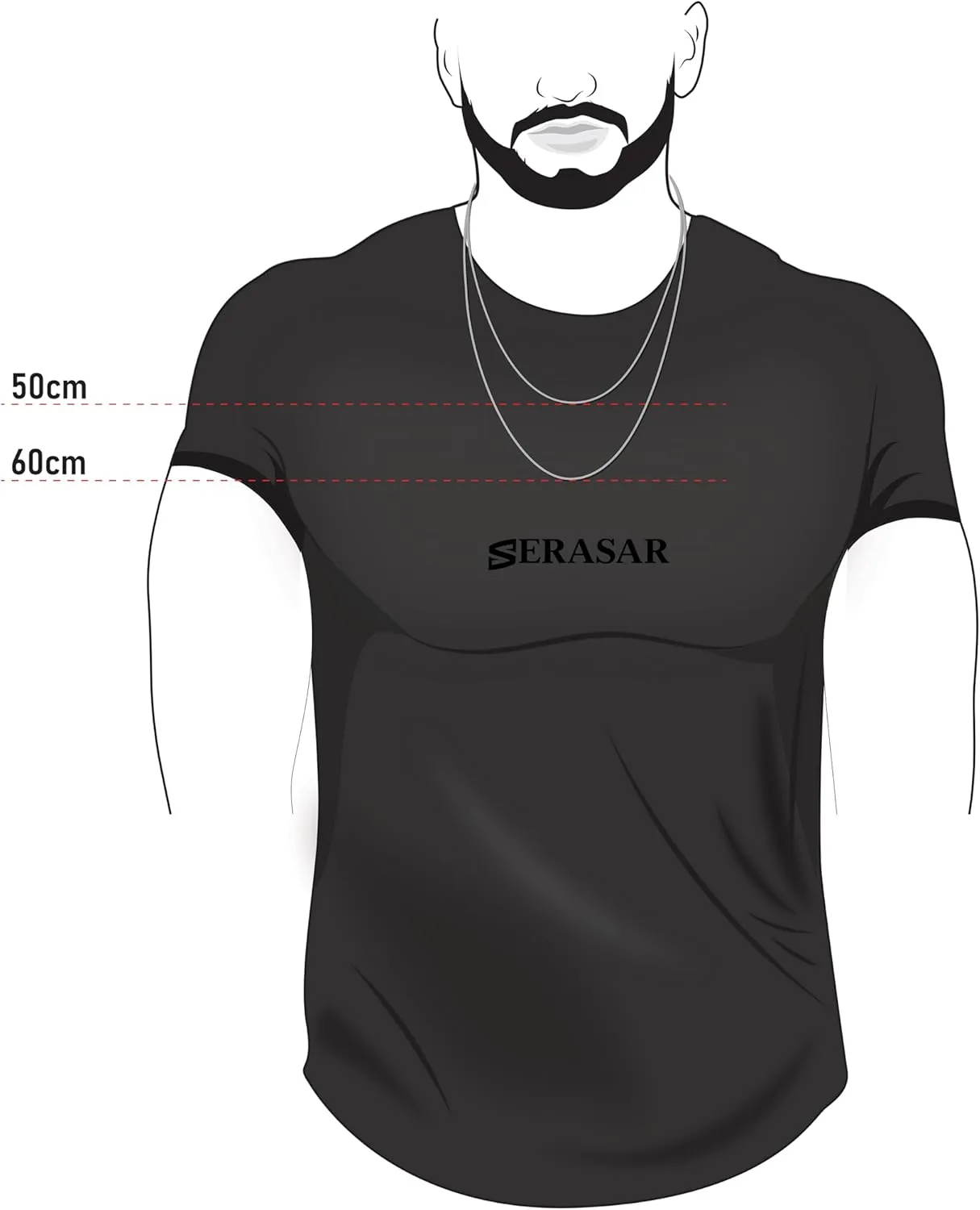 SERASAR Premium Necklace Men [Trust] | Stainless 316L Surgical Steel | Waterproof | Solid Chain | Secure Clasp | Three Colors | Jewelry Box Included