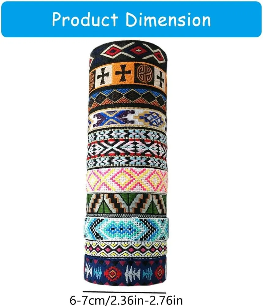 Set of 10 Bohemians Handmade Braided Bracelet Colorful Woven Friendship Bands Adjustable Wristband for Women and Teens