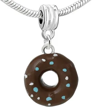 Sexy Sparkles Resin Doughnut Dangle Charm Pendant For European Snake Chain Bracelets
