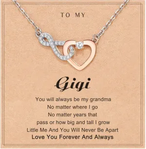 Shonyin Dainty Heart-felt Infinity Heart Necklace for Mother Daughter Girlfriend Soulmate Grandma Granddaughter Mother-in-law Friend Bonus Mom Bonus Daughter