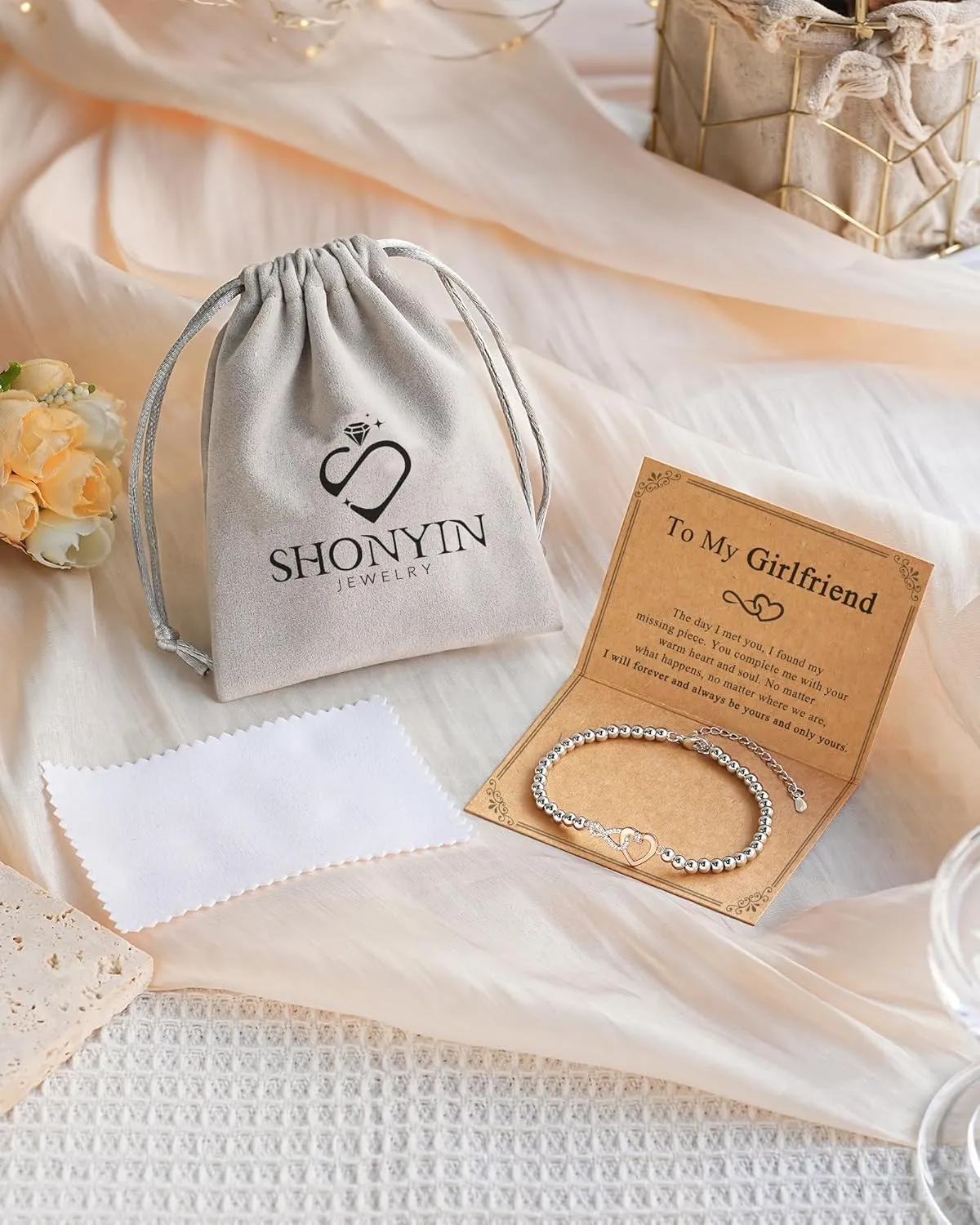 Shonyin Infinity Heart Bracelet for Women Girl Her, Mother Daughter Sister Girlfriend Wife Grandma Granddaughter Mother-in-law Aunt