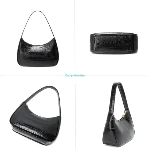 Shoulder Bags for Women, Cute Hobo Tote Handbag Mini Clutch Purse with Zipper Closure