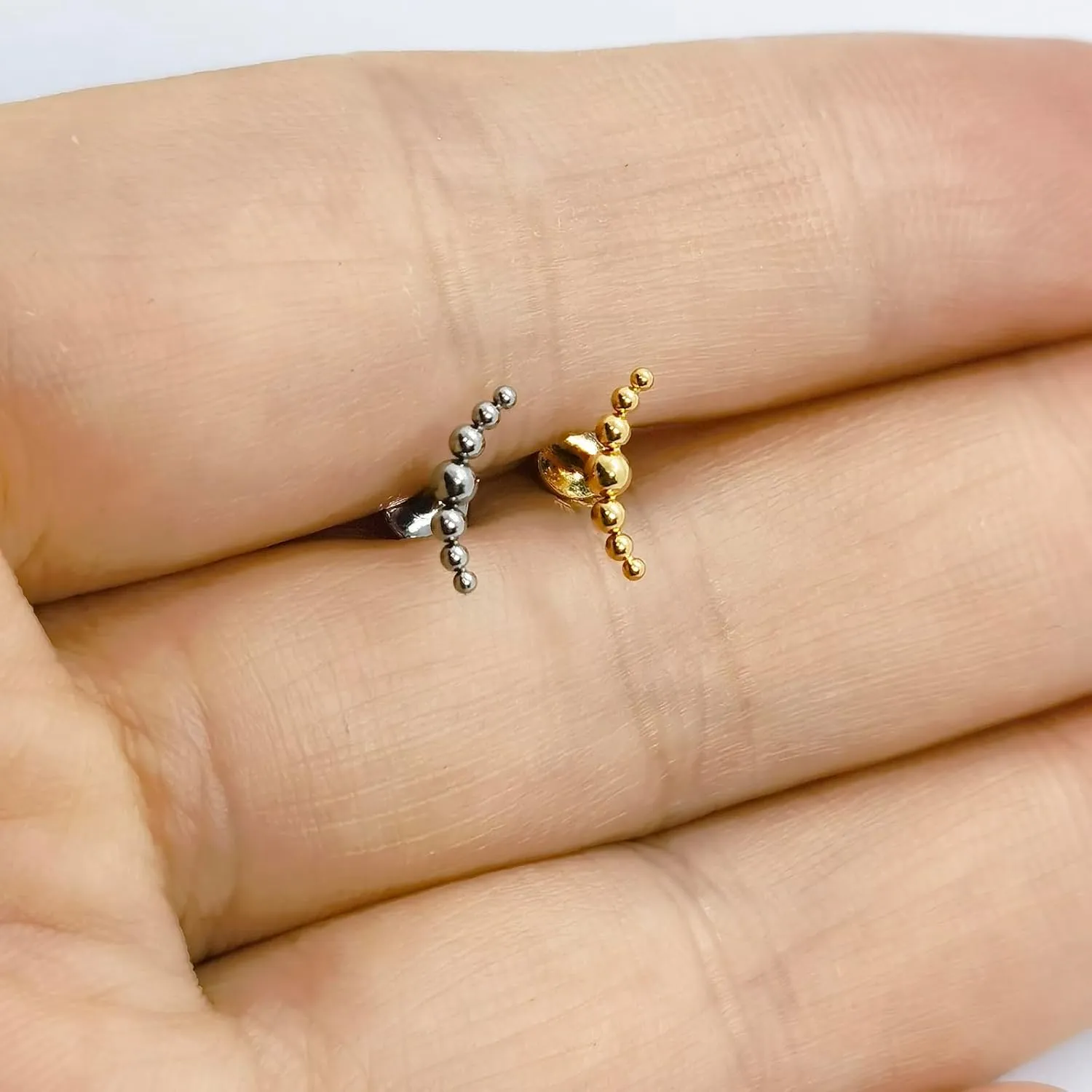 SHOWNICE Titanium Cartilage Stud Threaded Tragus Earring Labret Jewelry 16G Flat Back Stud Ear Piercing Jewelry for Womens Gift