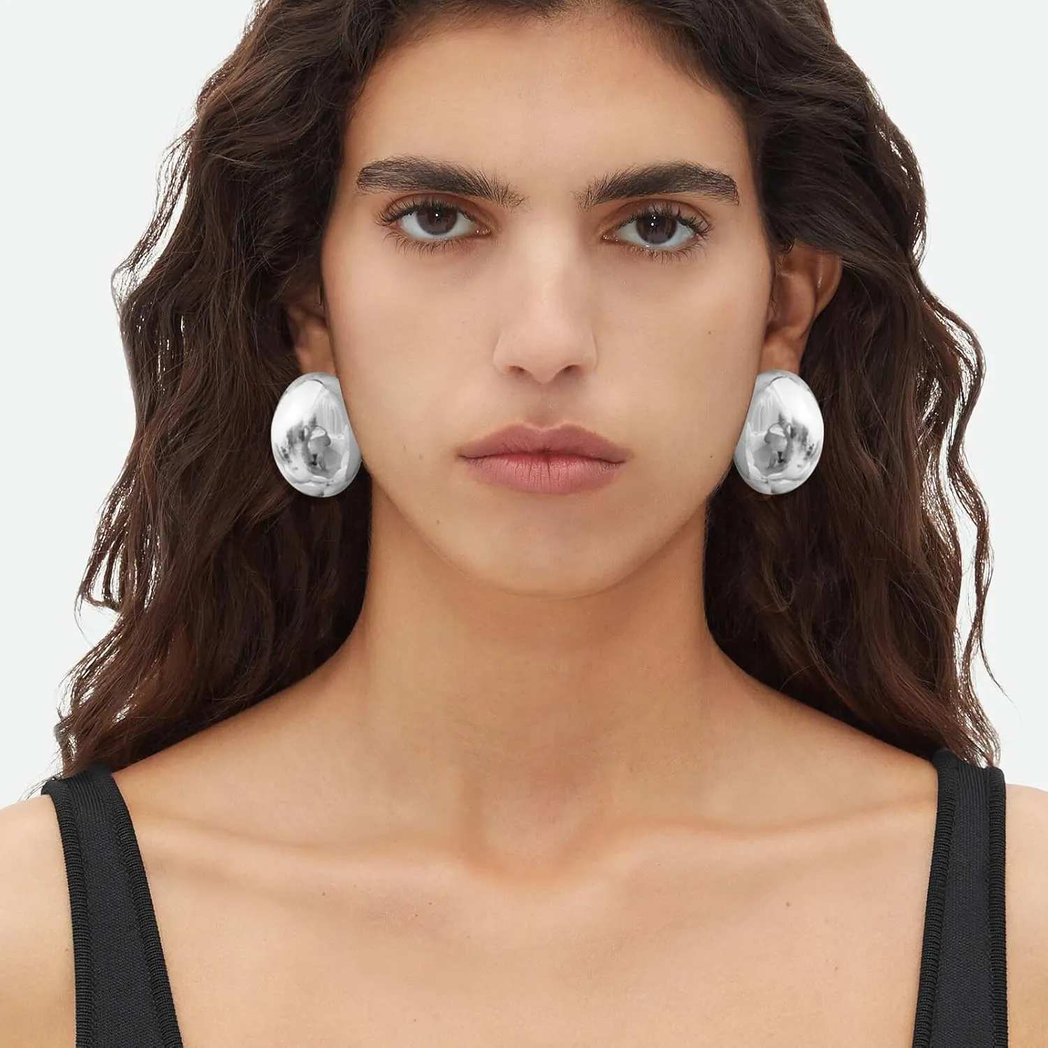 Silver and Gold Chunky Hoop Earrings for Women - Large, Thick, Big Bold Statement Fashion Earrings