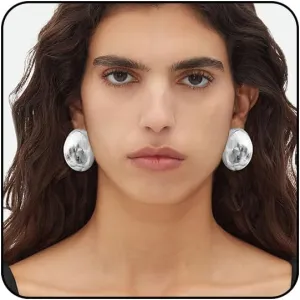 Silver and Gold Chunky Hoop Earrings for Women - Large, Thick, Big Bold Statement Fashion Earrings