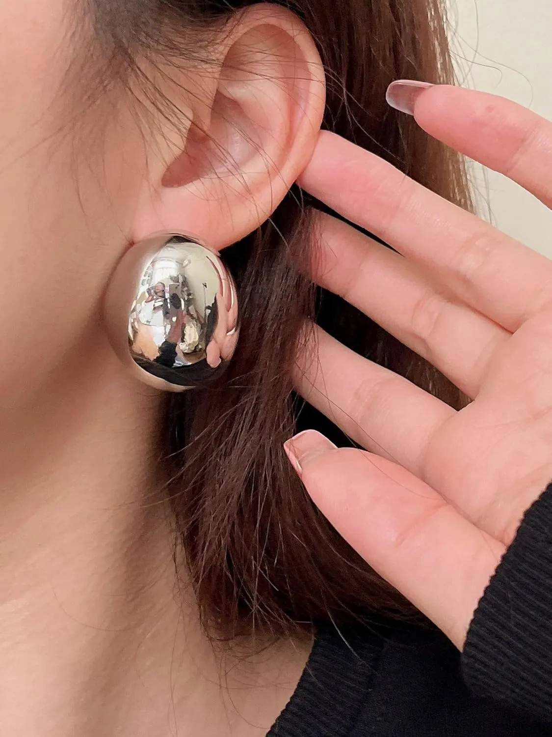 Silver and Gold Chunky Hoop Earrings for Women - Large, Thick, Big Bold Statement Fashion Earrings