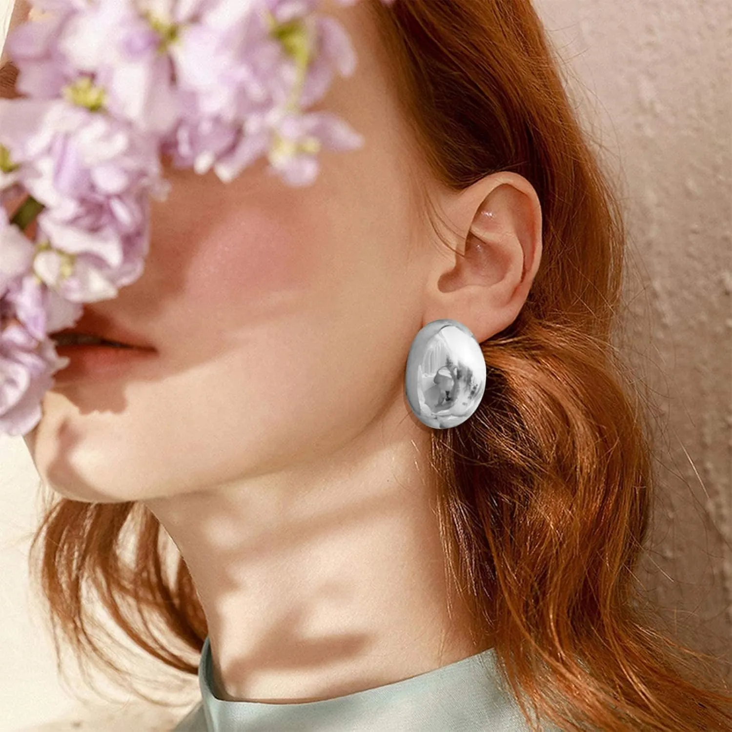 Silver and Gold Chunky Hoop Earrings for Women - Large, Thick, Big Bold Statement Fashion Earrings