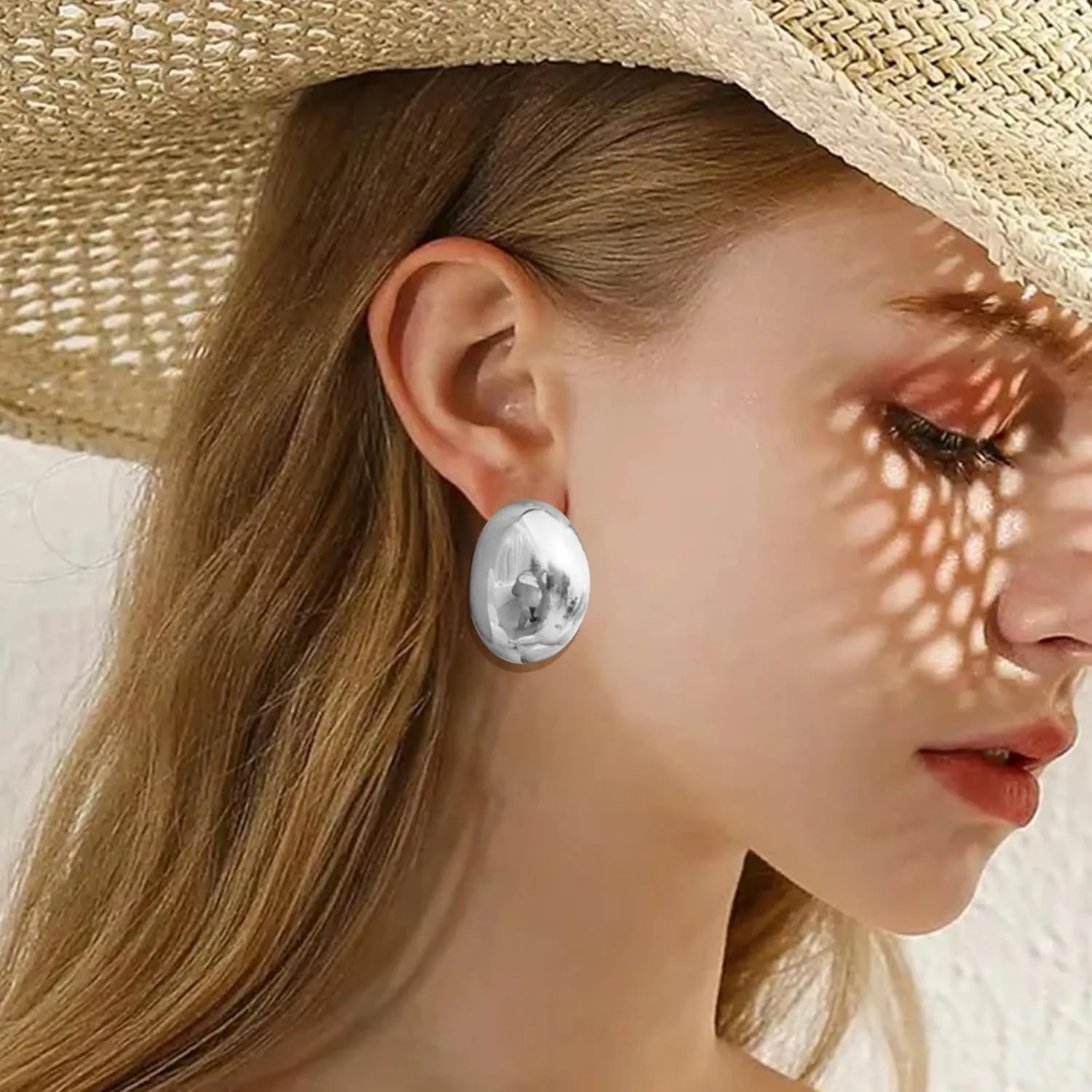 Silver and Gold Chunky Hoop Earrings for Women - Large, Thick, Big Bold Statement Fashion Earrings