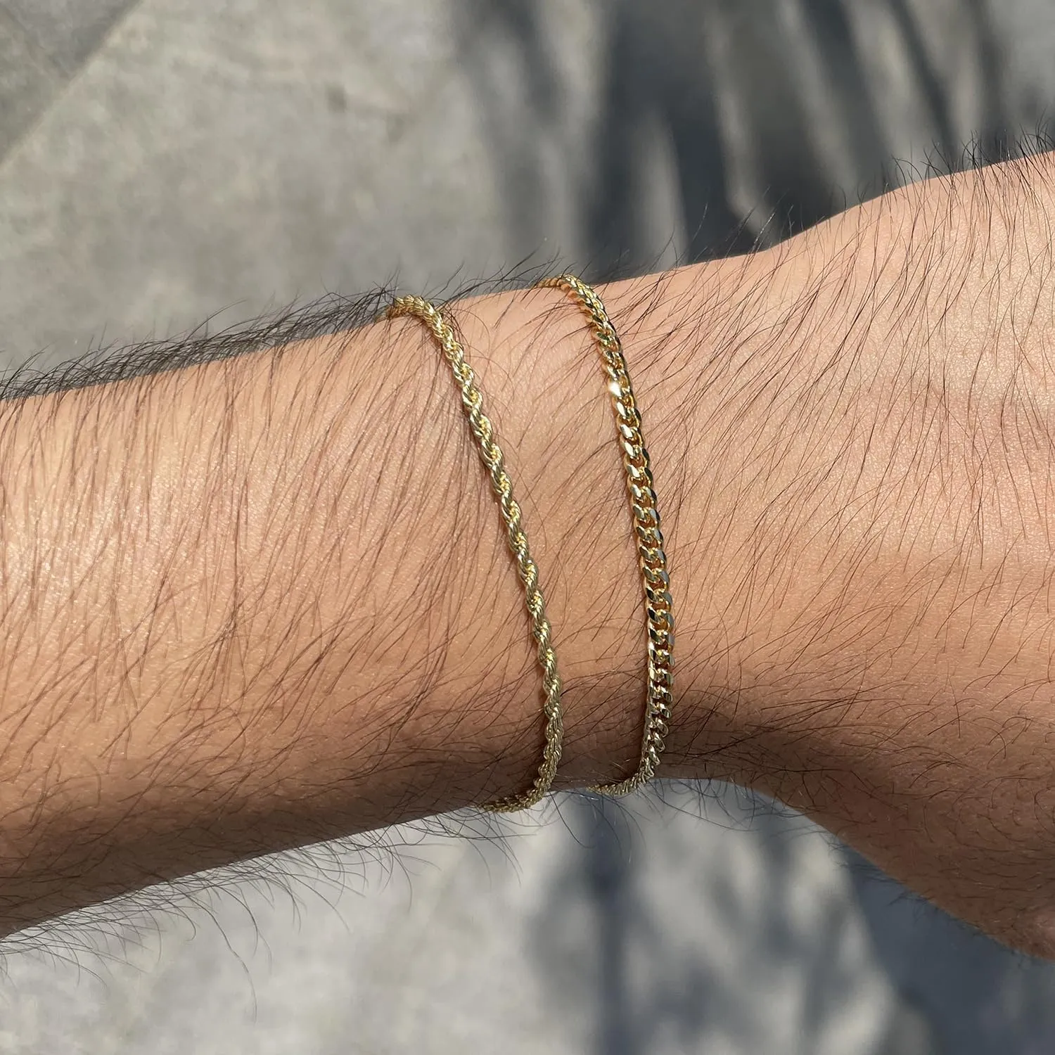 Silver/Gold Layered Chain Bracelets Sets for Men Women Silver Rope Figaro Cuban Link Chain Bracelets Set Men Jewelry Gifts for Dad Boyfriend Husband