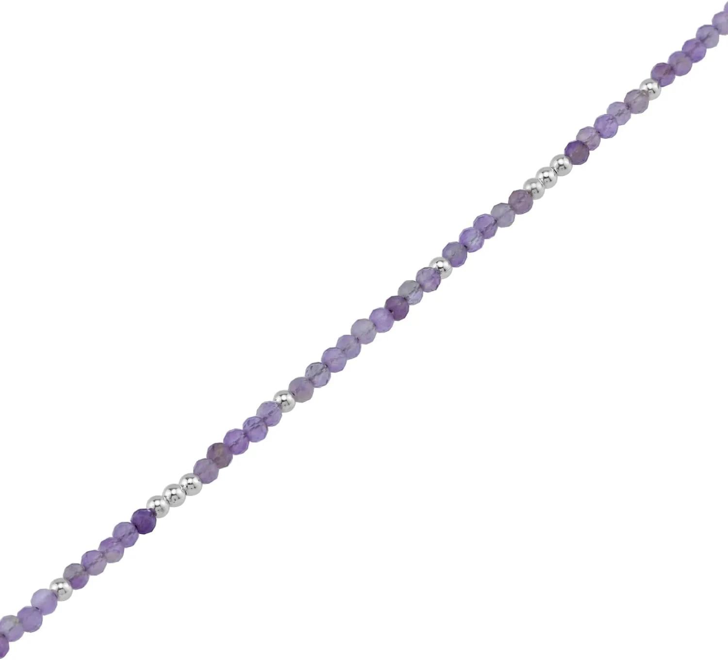 Silvershake 2MM Petite Gemstone Bead 925 Sterling Silver Minimalist 9.5 to 10.5 Inch Adjustable Anklet Jewelry for Women or Teens