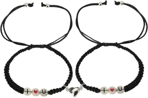 Siopue Boyfriend Girlfriend Anniversary Birthday Gifts for Couple Matching Bracelets for Wife Husband Christmas I Love You Gifts for Fiance Fiancee Glow in the Night Rope Bracelets 2 Pcs