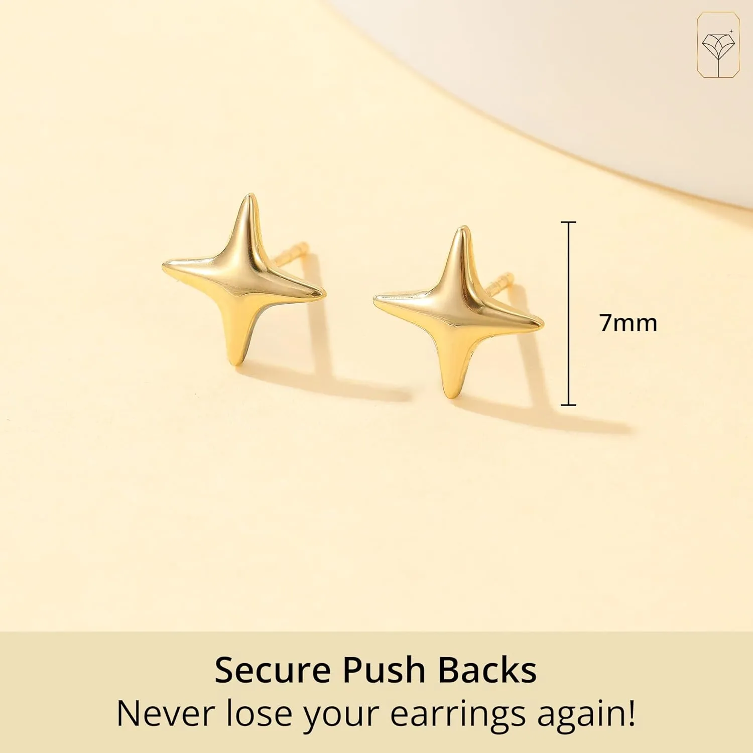 Solid 10K Gold Stud Earrings for Women | Hypoallergenic & Anti-Tarnishing Real Gold Earrings | Shower-Safe, Water-Proof and Sweat-Resistant Earrings in Various Shapes by MAX   STONE