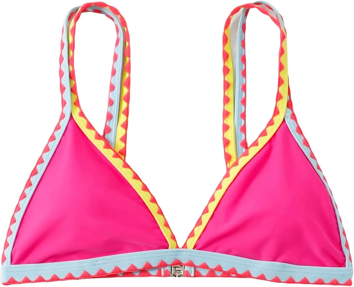 SOLY HUX Women's Triangle Bikini Top Spaghetti Strap Sexy Swimsuit Top Only