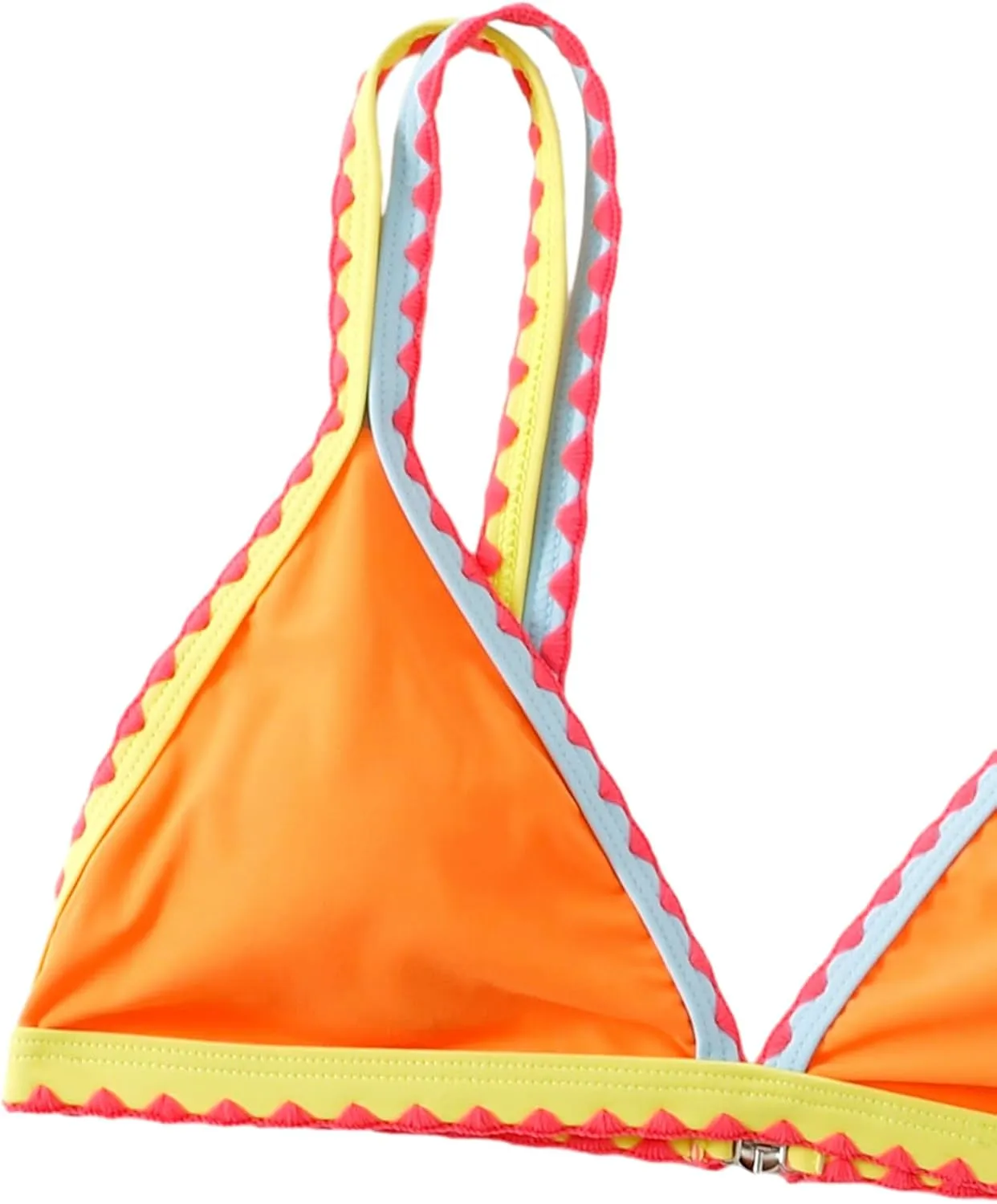 SOLY HUX Women's Triangle Bikini Top Spaghetti Strap Sexy Swimsuit Top Only
