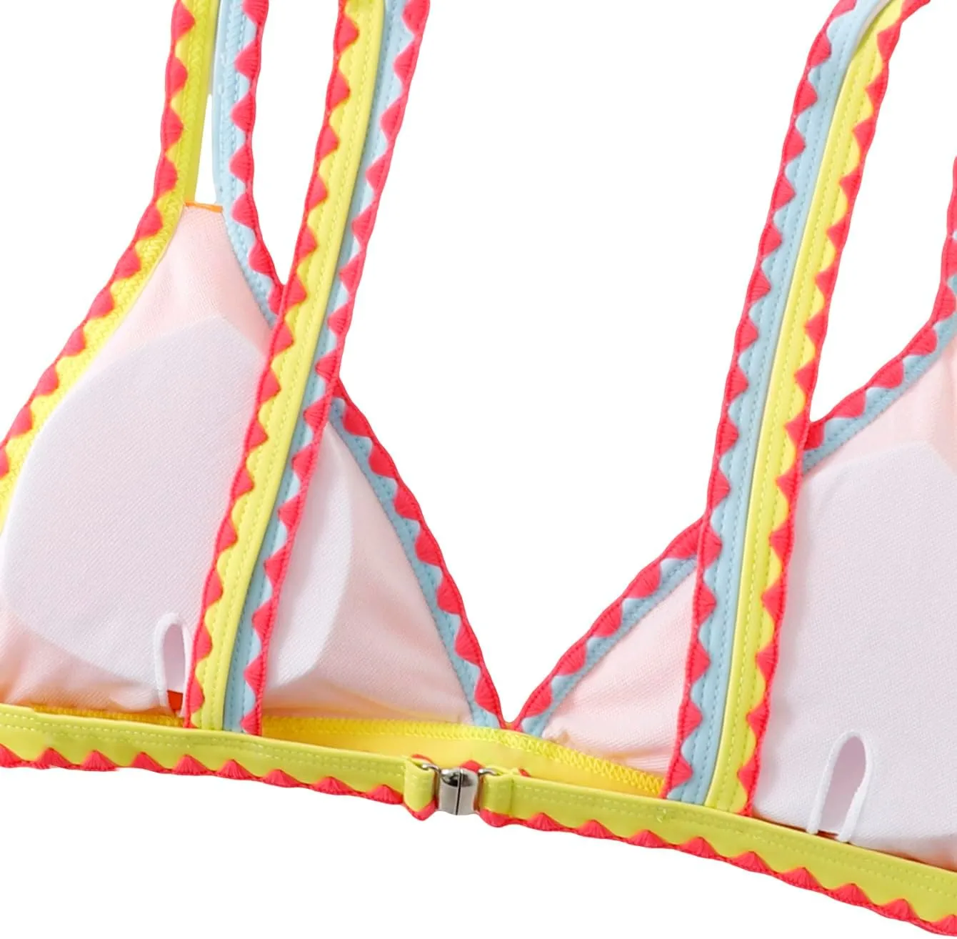 SOLY HUX Women's Triangle Bikini Top Spaghetti Strap Sexy Swimsuit Top Only