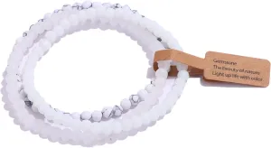 SONNYX 3PCS Crystal Bracelets for Women Men 4mm Semi-Precious Gemstone Beaded Bracelets Round Gemstones Elastic Stretch Bracelet Yoga Bracelets Unisex Jewelry