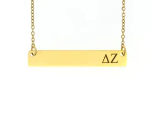 Sorority Sister Gift Necklace - Personalize Greek Letters, Chain Length - 33 x 5mm - Alpha Delta Gamma Beta - DGR-STBR