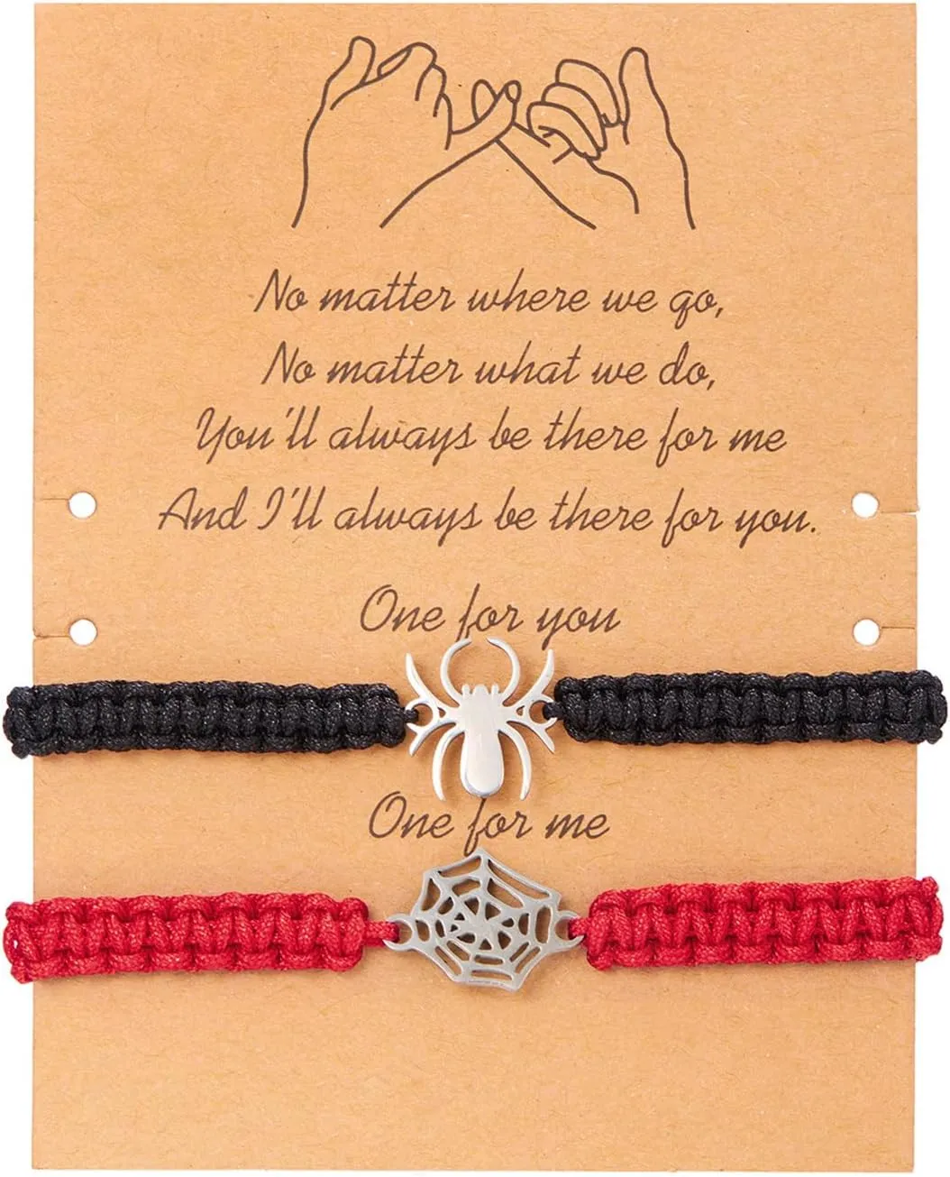 Spider Matching Bracelets for Couples Halloween Couple Bracelets Handmade Woven Couple Bracelets Y2K Friendship Bracelets Pinky Promise Bracelets Halloween Prom Jewelry