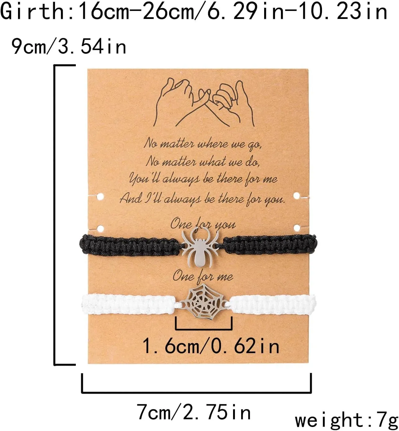 Spider Matching Bracelets for Couples Halloween Couple Bracelets Handmade Woven Couple Bracelets Y2K Friendship Bracelets Pinky Promise Bracelets Halloween Prom Jewelry