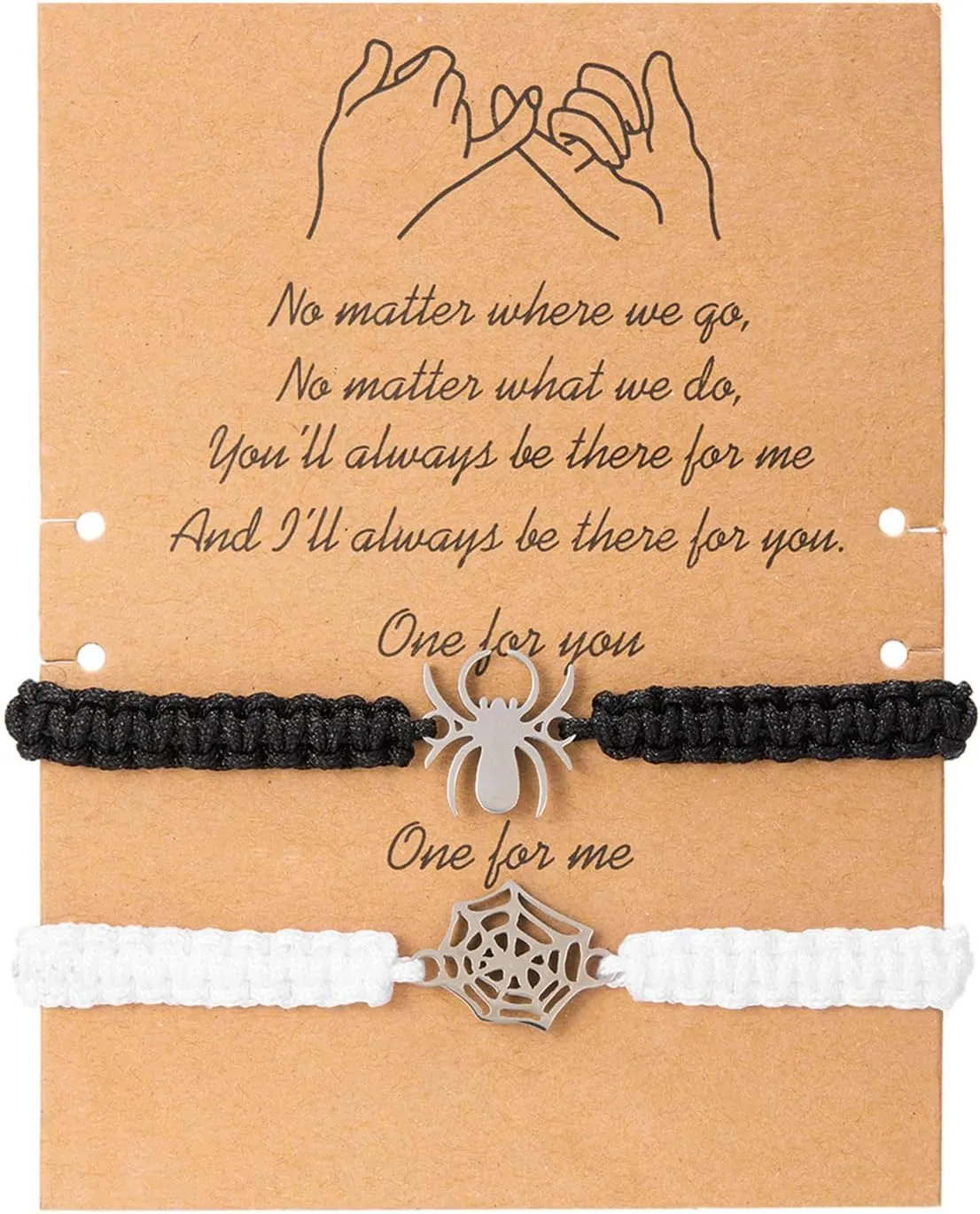 Spider Matching Bracelets for Couples Halloween Couple Bracelets Handmade Woven Couple Bracelets Y2K Friendship Bracelets Pinky Promise Bracelets Halloween Prom Jewelry