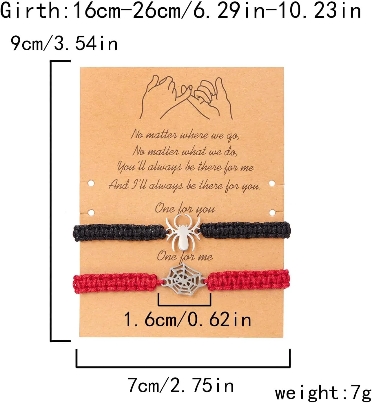 Spider Matching Bracelets for Couples Halloween Couple Bracelets Handmade Woven Couple Bracelets Y2K Friendship Bracelets Pinky Promise Bracelets Halloween Prom Jewelry