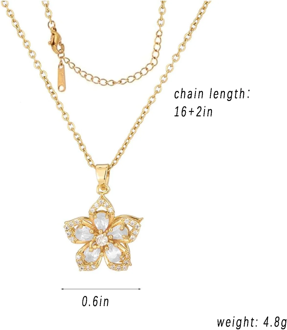 Spinning Necklace for Women Gold Flower Fidget Necklaces Rotatable Crystal Blossom Pendant Necklace Adjustable Spinning Fidget Redbud Flower Necklaces Funny Valentine's Day Jewelry