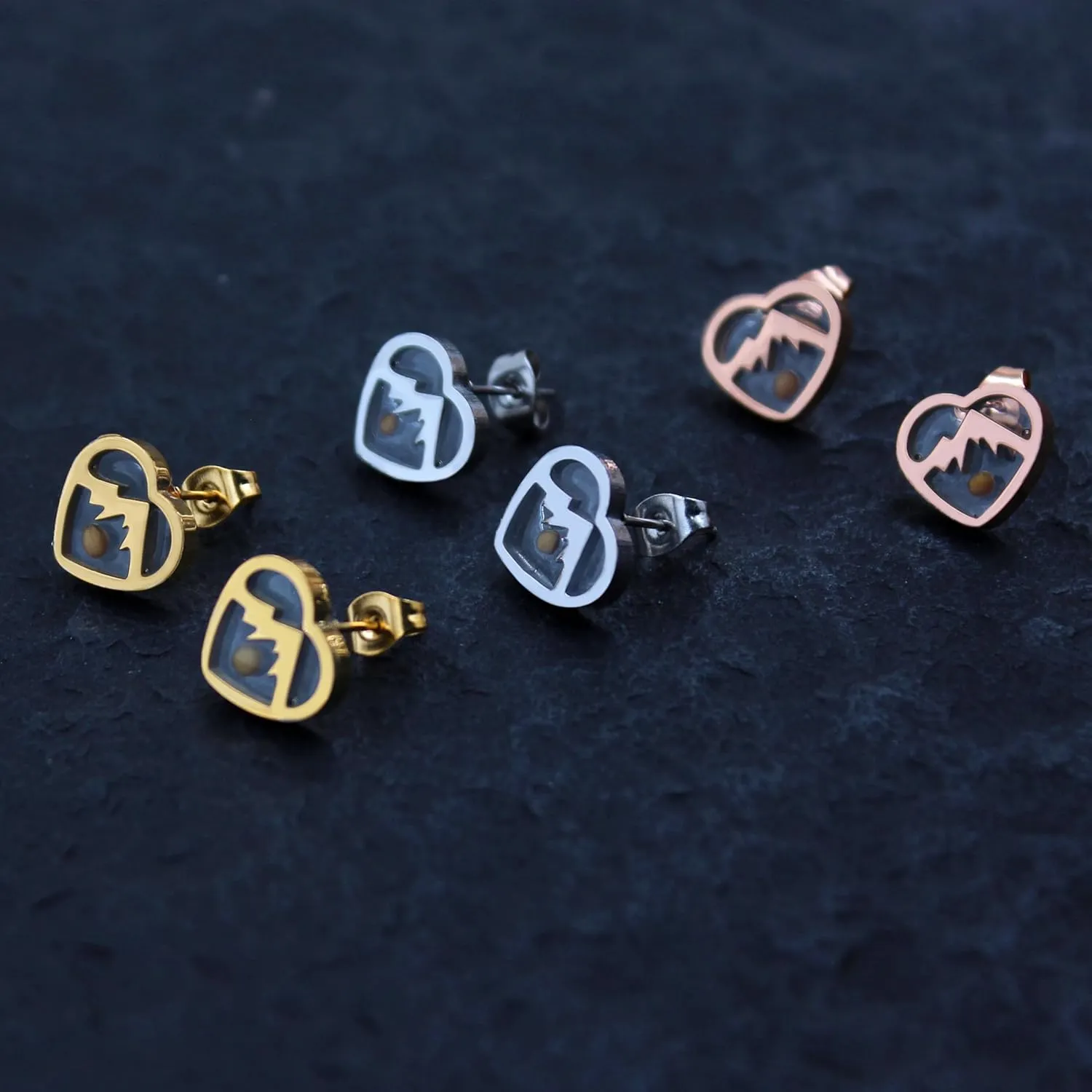 Stainless Steel Stud Earrings for Women - Hexagram/Cross/Clover Mustard Seed Designs | Religious Inspired Jewelry Gift for Baptism, Confirmation & Easter (YA4792)