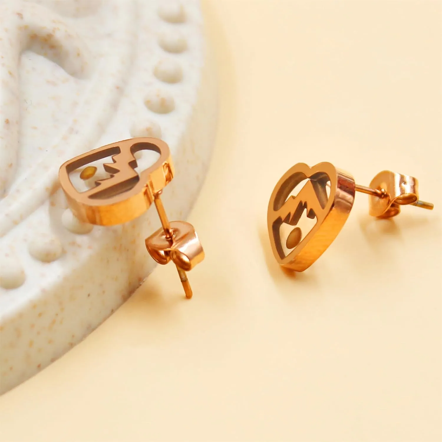 Stainless Steel Stud Earrings for Women - Hexagram/Cross/Clover Mustard Seed Designs | Religious Inspired Jewelry Gift for Baptism, Confirmation & Easter (YA4792)