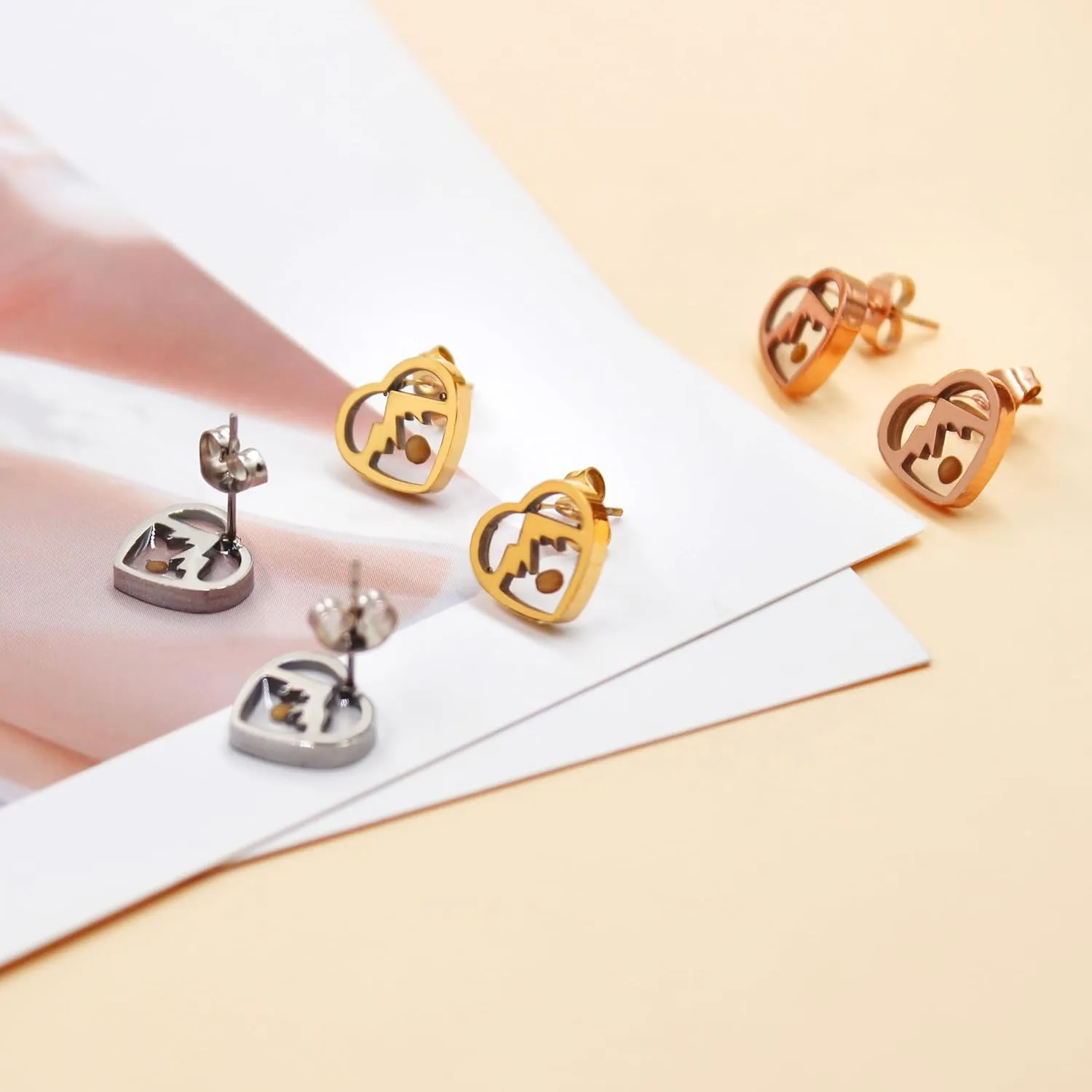 Stainless Steel Stud Earrings for Women - Hexagram/Cross/Clover Mustard Seed Designs | Religious Inspired Jewelry Gift for Baptism, Confirmation & Easter (YA4792)