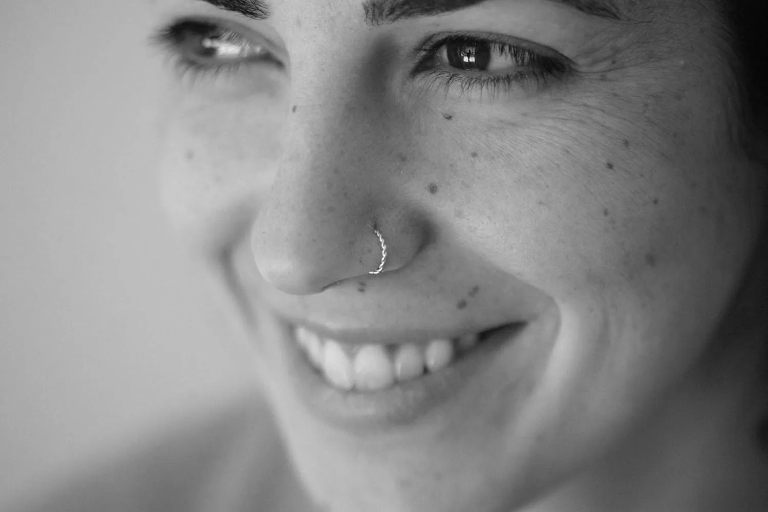 Sterling Silver Nose Ring, Dainty Ear and Nose Rope Hoop, Simple Cute Twist Indian Piercing Jewelry, Tiny Small Minimalist Tribal Handmade Boho Earring, Minimalist Piercing For Men and Women, 22g 7mm